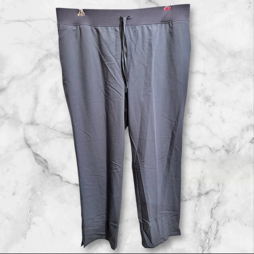 Jaanuu Women's Scrub Pants Size XL Grey Blue W20001 Medical Nurse Drawstring